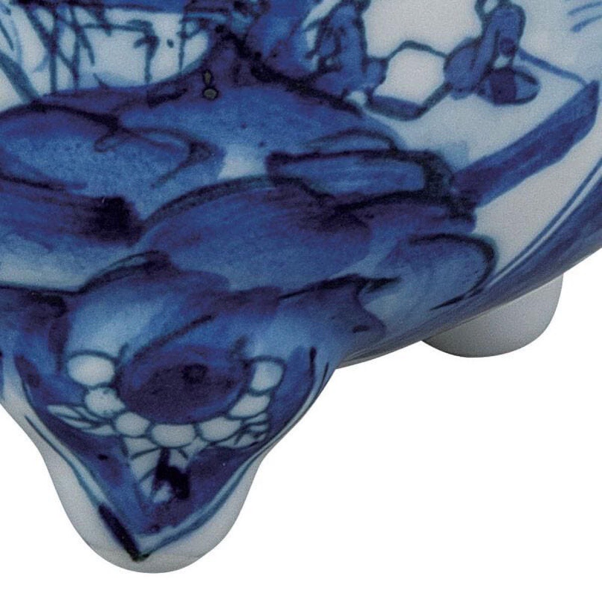 Japanese Incense Burner, Kutani Ware Blue Landscape Porcelain Koro, Zen Home Decor — view 7