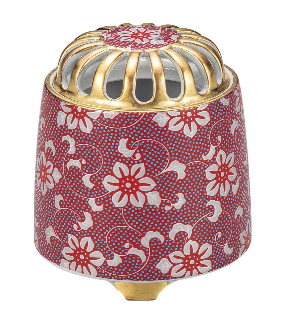 Japanese Incense Burner, Kutani Ware Clematis Porcelain Koro, Incense Holder — view 7
