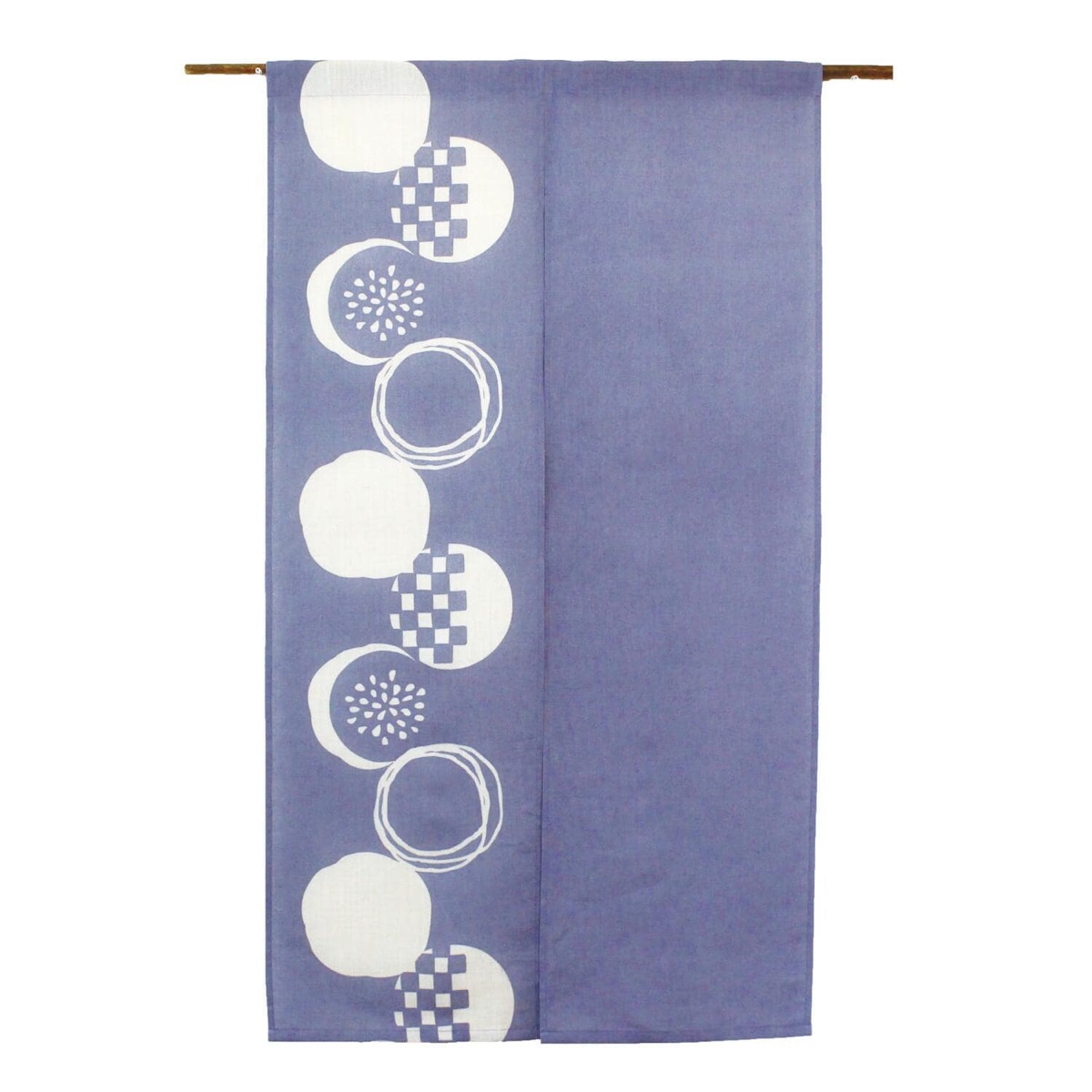 Japanese Linen Noren Curtain, Blue Wisteria Summer Pattern, Made in Japan — view 2