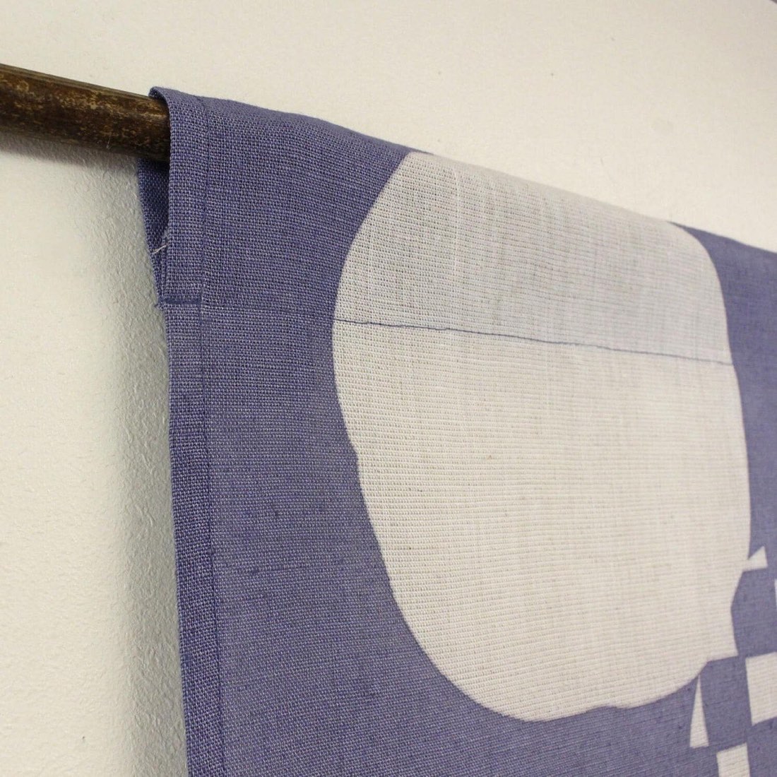 Japanese Linen Noren Curtain, Blue Wisteria Summer Pattern, Made in Japan — view 5