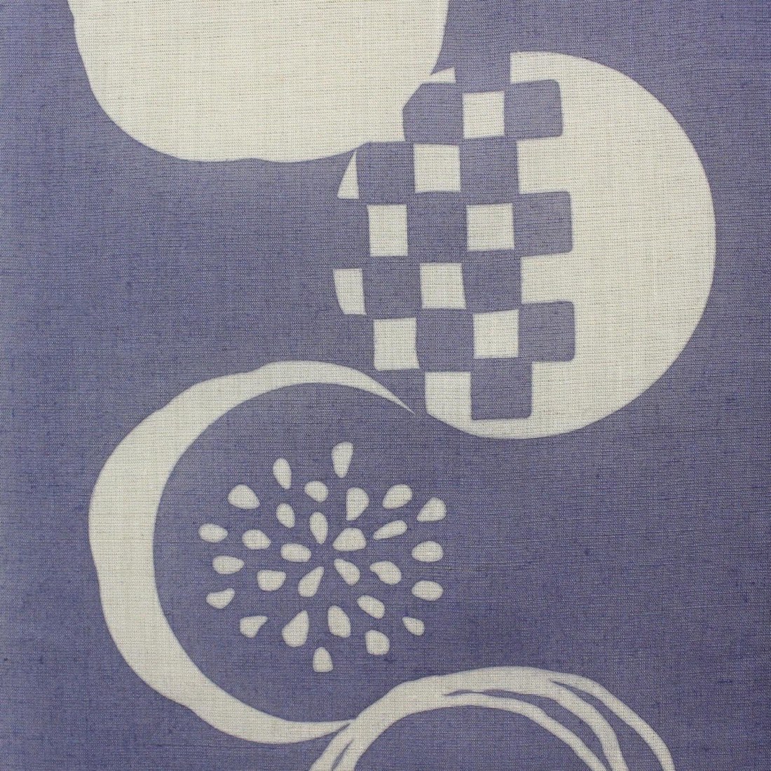Japanese Linen Noren Curtain, Blue Wisteria Summer Pattern, Made in Japan — view 7