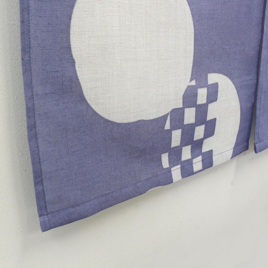 Japanese Linen Noren Curtain, Blue Wisteria Summer Pattern, Made in Japan — view 8