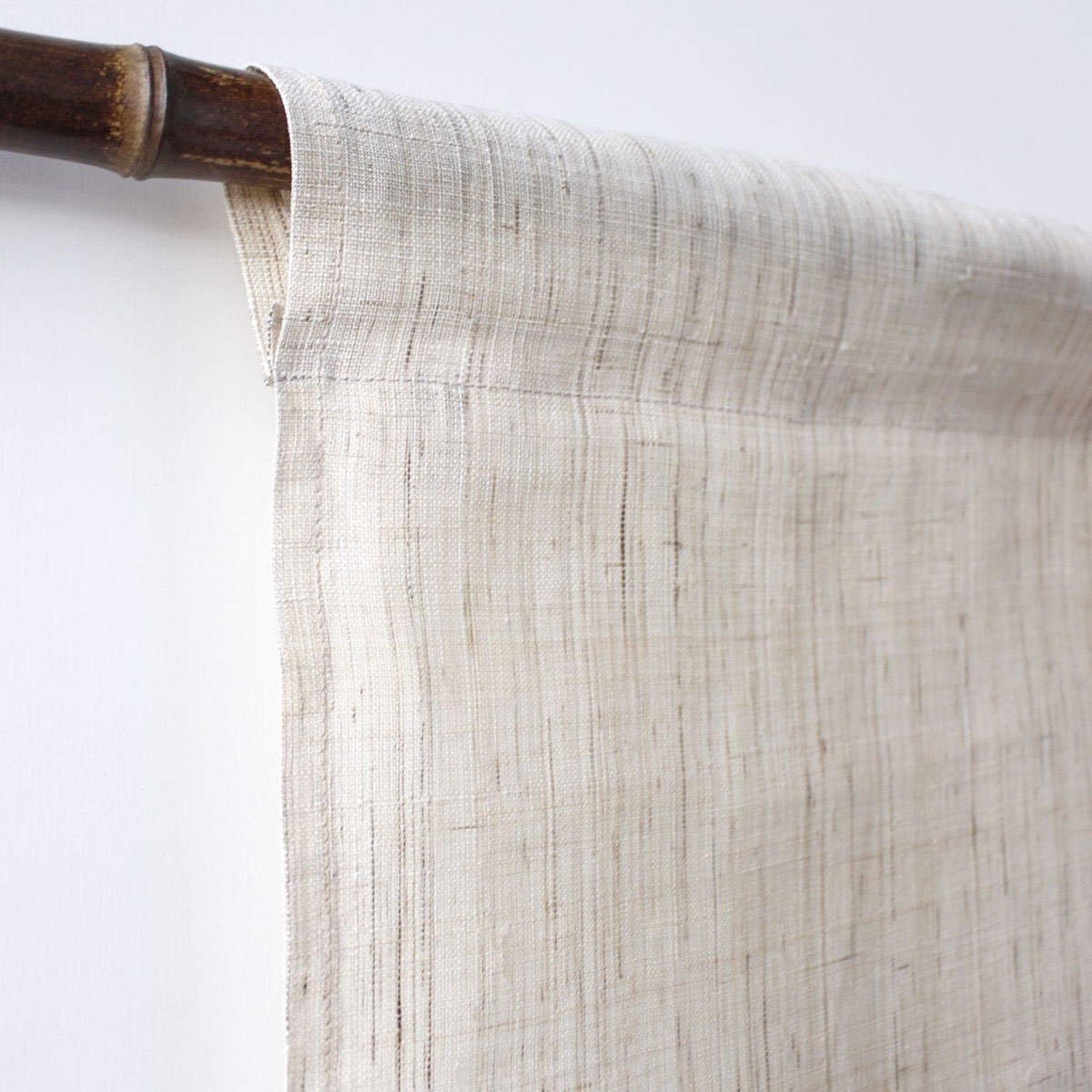 Japanese Linen Noren Curtain, Modern Orange Gray Stripe, 33.1 x 59.1 in — view 4