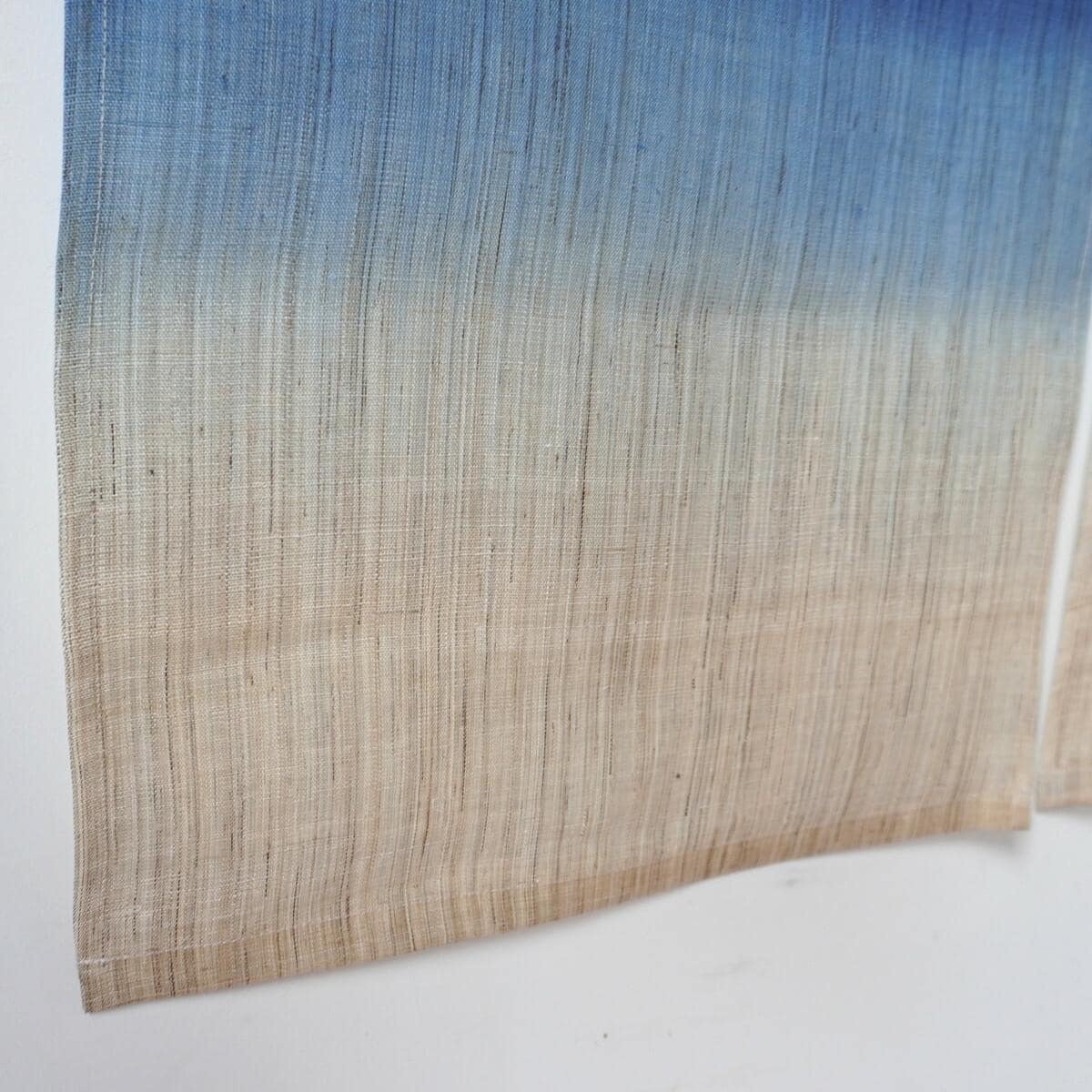 Japanese Linen Noren Curtain, Tree Motif, Indigo Gradient, 33.1 x 47.2 in — view 6