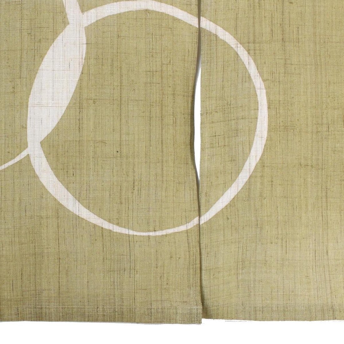 Japanese Linen Noren Curtain, Wa Circle Pattern, Rapeseed Yellow, 33.1 x 47.2 in — view 5