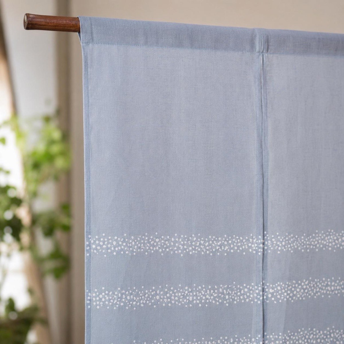 Japanese Linen Noren Door Curtain, Blue Gray Stripe Komon, 33.1 x 59.1 in — view 10