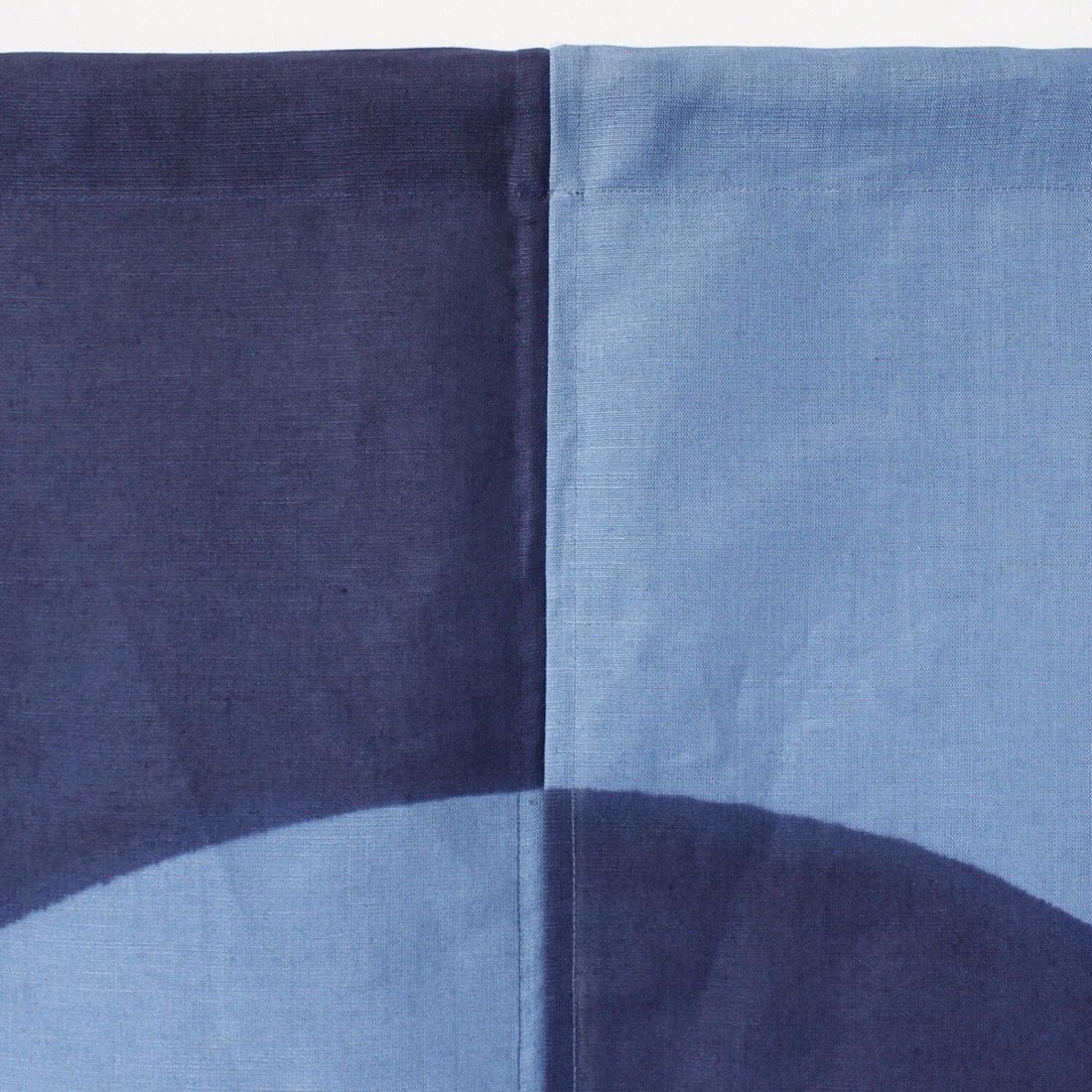 Japanese Linen Noren Door Curtain, Indigo Gradient Circle Motif, 33.1 x 59.1 in — view 4