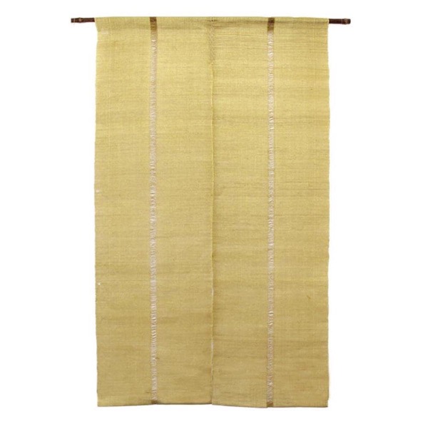 Japanese Linen Noren Door Curtain, Iono Weave, Rapeseed Yellow (90 x 150 cm)