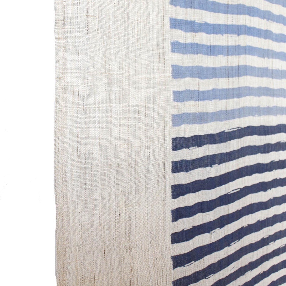 Japanese Linen Noren Door Curtain, Modern Indigo Stripe Design, 33.1 x 59.1 in — view 4