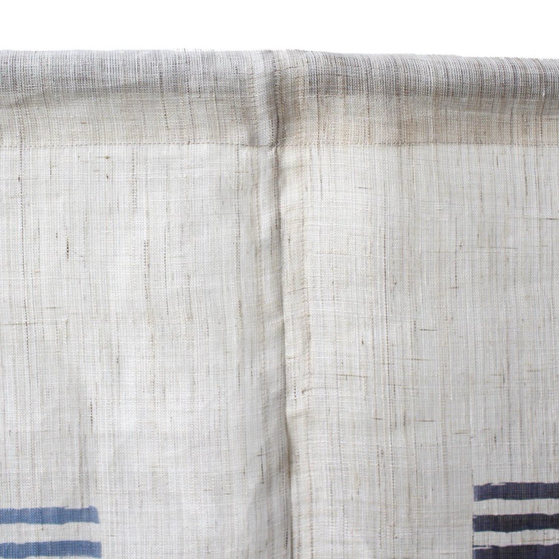 Japanese Linen Noren Door Curtain, Modern Indigo Stripe Design, 33.1 x 59.1 in — view 6