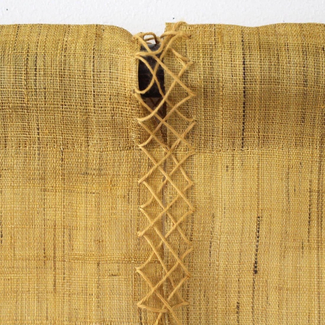 Japanese Linen Noren Door Curtain, Mustard Arabesque Pattern, 35.4 x 47.2 in — view 4