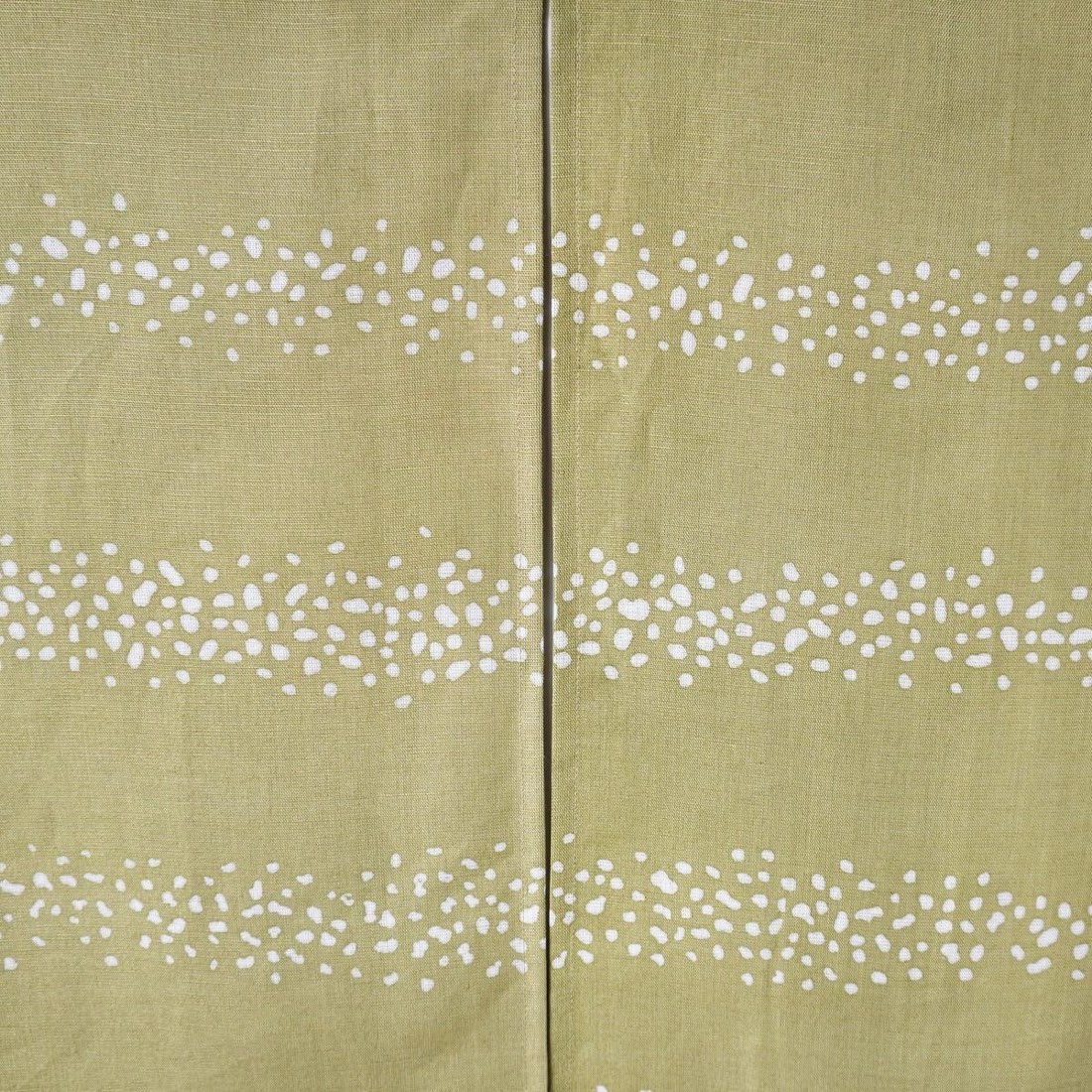 Japanese Linen Noren Door Curtain, Rapeseed Yellow Stripe Komon, 33.1 x 59.1 in — view 6