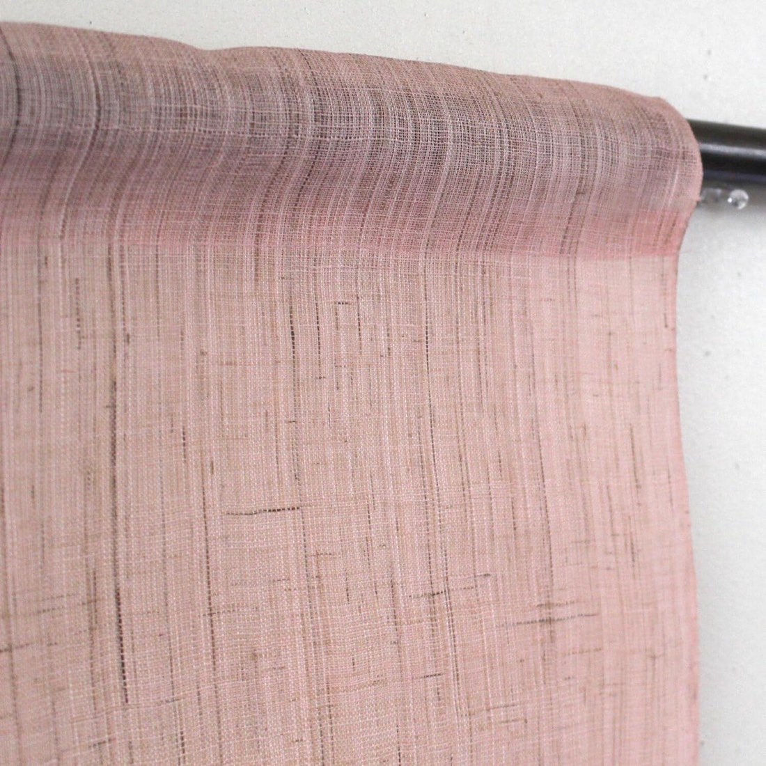 Japanese Linen Noren Door Curtain, Round Sakura Pattern, Pink Pine Soot (35.4 x 47.2 in) — view 5