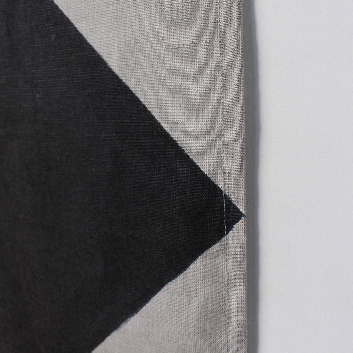 Japanese Linen Noren Door Curtain, Square Motif, Pine Soot Gradient (33.1 x 59.1 in) — view 6