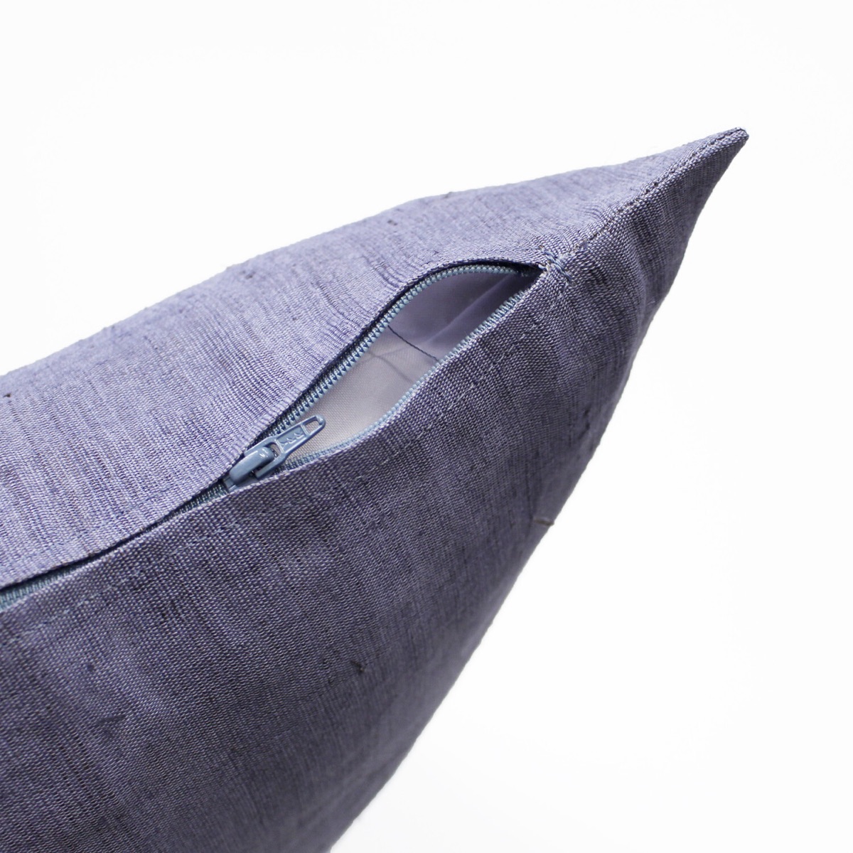 Japanese Linen Zabuton Floor Cushion Cover, Plain Blue Wisteria, 21.7 x 23.2 in, Iono Weave, Made in Japan — view 5