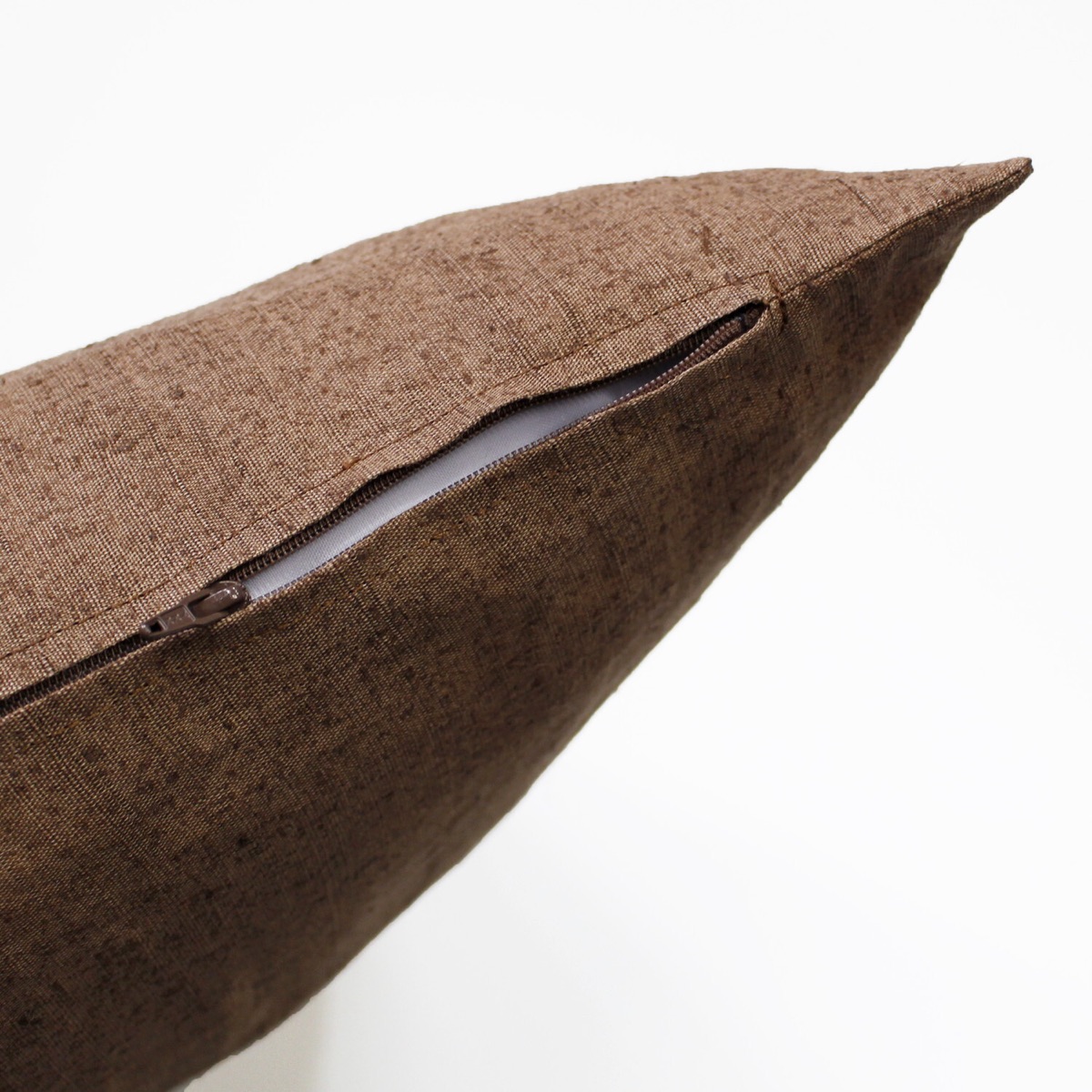 Japanese Linen Zabuton Floor Cushion Cover, Plain Persimmon Tan, 21.7 x 23.2 in, Iono Weave, Made in Japan — view 5