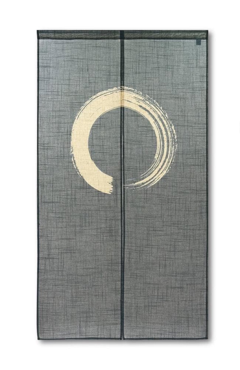 Japanese Noren Door Curtain, Enso Circle, 33.5 x 59.1 in, Made in Japan — view 2