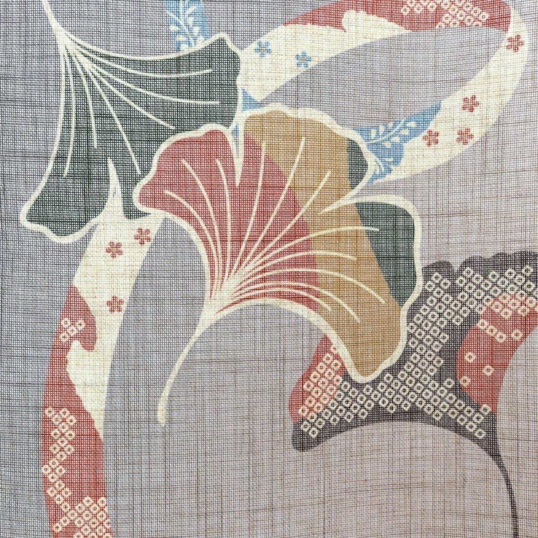 Japanese Noren Door Curtain, Ginkgo Arrow Pattern, Linen-Like Fabric, Made in Japan — view 5