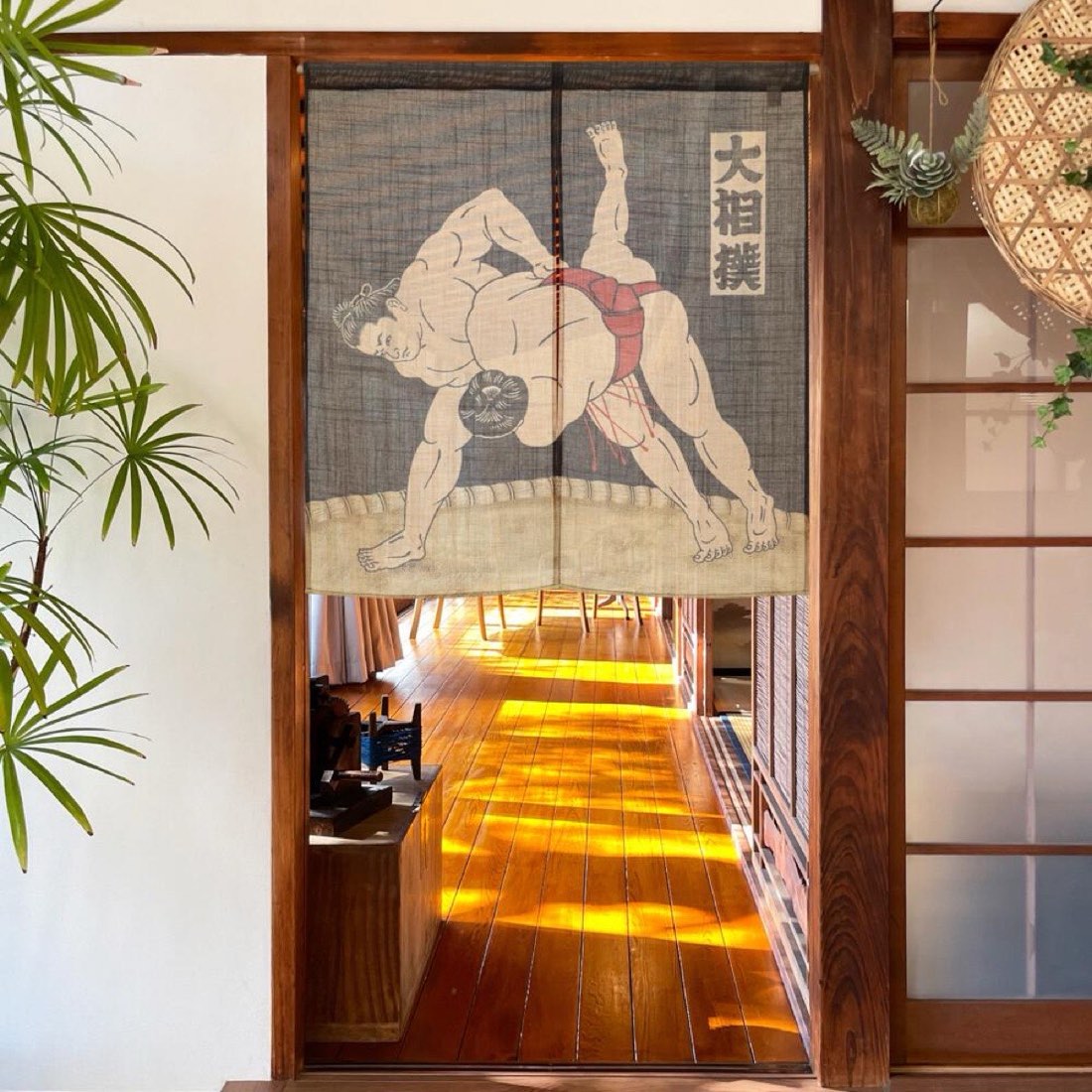 Japanese Noren Door Curtain, Grand Sumo, 33.5 x 35.4 in, Made in Japan — view 7