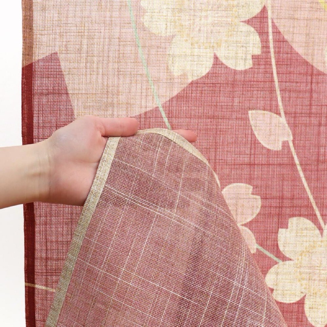 Japanese Noren Door Curtain, Line Sakura, 33.5 x 59.1 in, Made in Japan — view 4