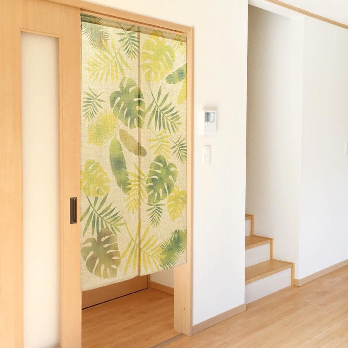 Japanese Noren Door Curtain, Monstera, 33.5 x 59.1 in, Made in Japan — view 3