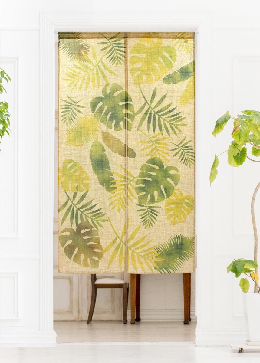 Japanese Noren Door Curtain, Monstera, 33.5 x 59.1 in, Made in Japan — view 4