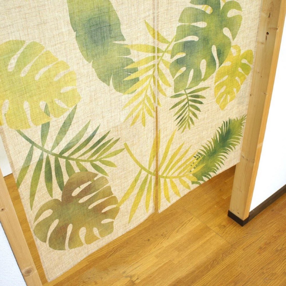 Japanese Noren Door Curtain, Monstera, 33.5 x 59.1 in, Made in Japan — view 8