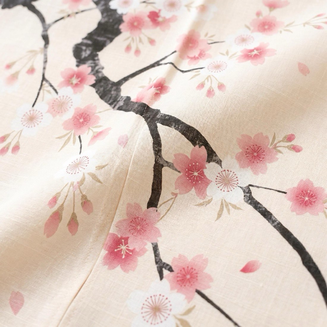 Japanese Noren Door Curtain, Pale Sakura, 33.5 x 59.1 in, Made in Japan — view 10