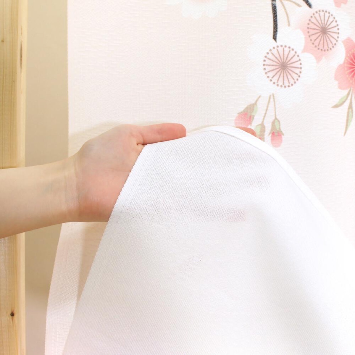 Japanese Noren Door Curtain, Pale Sakura, 33.5 x 59.1 in, Made in Japan — view 5