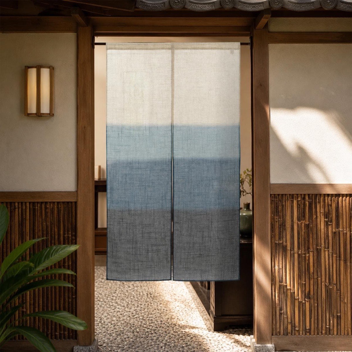 Japanese Noren Door Curtain, Soft Gradient, 33.5 x 59.1 in, Made in Japan — view 10