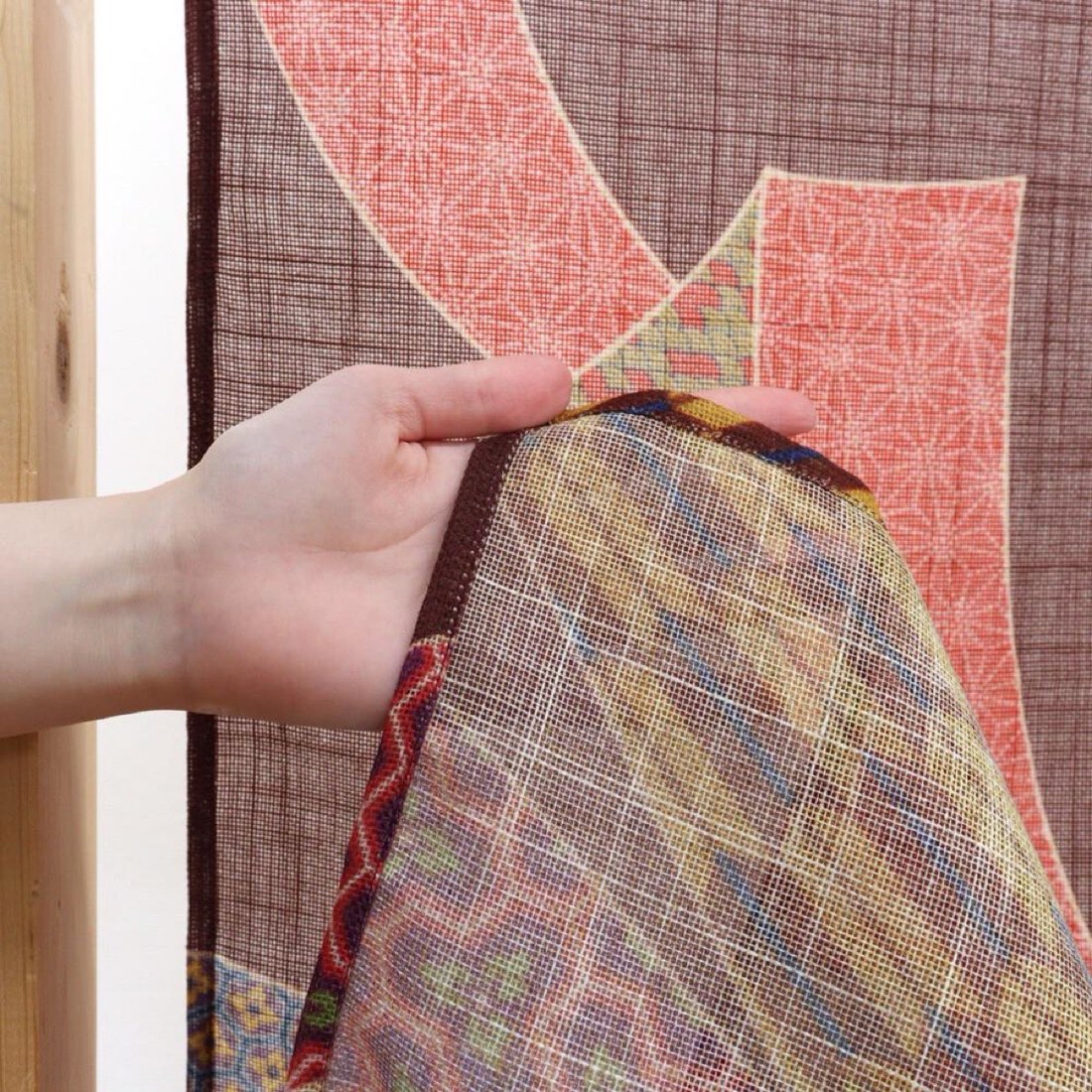 Japanese Noren Door Curtain, Tied Noshi, 33.5 x 59.1 in, Made in Japan — view 4