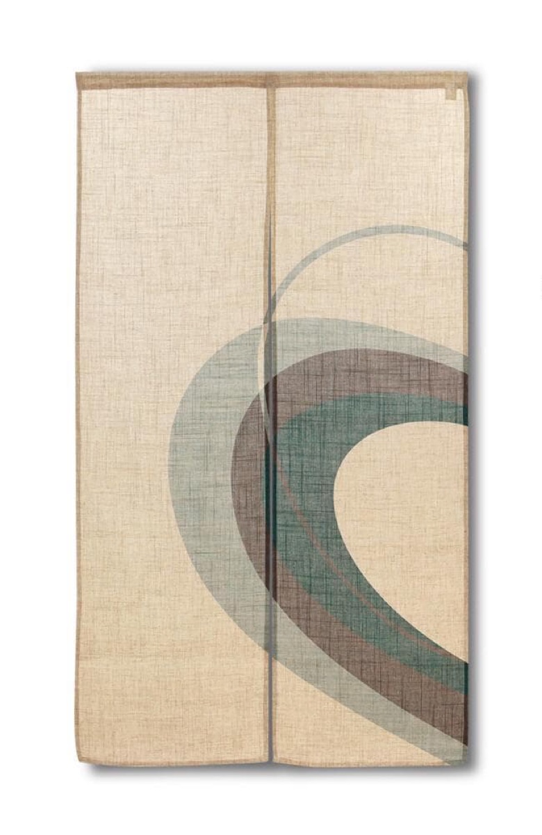 Japanese Noren Door Curtain, Tricolor Arc, 33.5 x 59.1 in, Made in Japan — view 2