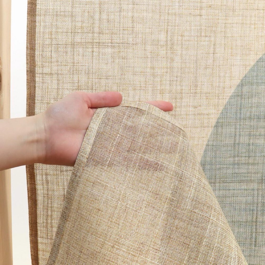 Japanese Noren Door Curtain, Tricolor Arc, 33.5 x 59.1 in, Made in Japan — view 4