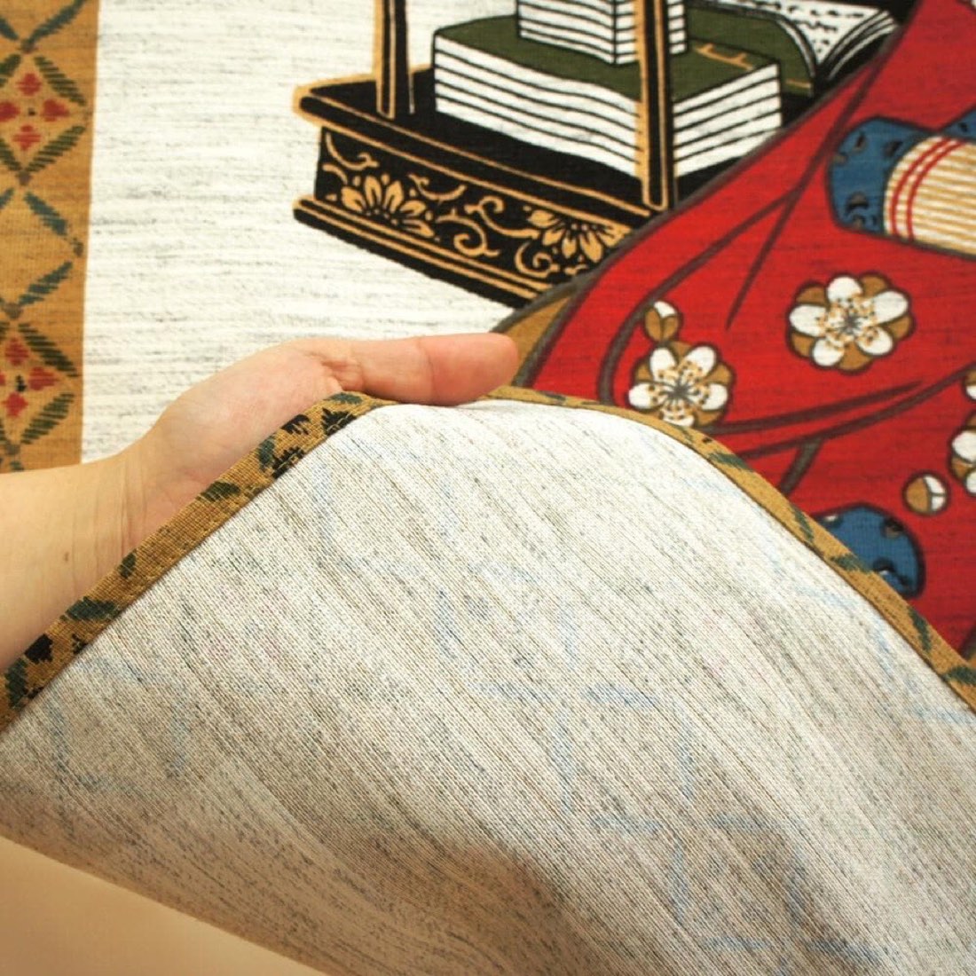 Japanese Noren Door Curtain, Woman Poem Print, Linen-Like Fabric, 33.5 x 59.1 in — view 5