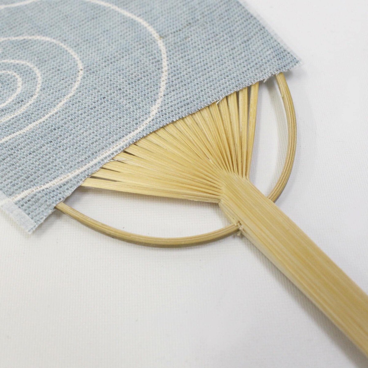 Mini Japanese Uchiwa Fan, Linen Dragonfly Motif, Bamboo Frame, Made in Japan — view 6