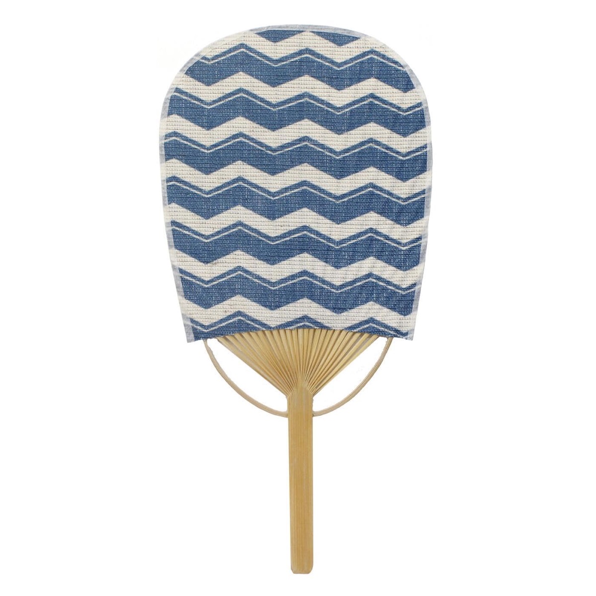 Mini Japanese Uchiwa Fan, Linen Komochi Yamagata Motif, Bamboo Frame, Made in Japan — view 6