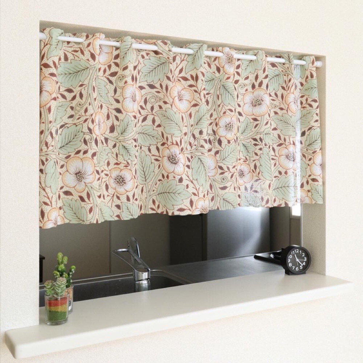 Refined Japanese Cafe Curtain, Stained Glass, Vintage Style, Gothic, Valance 47.2x17.7 in, Vintage Kitchen — view 10